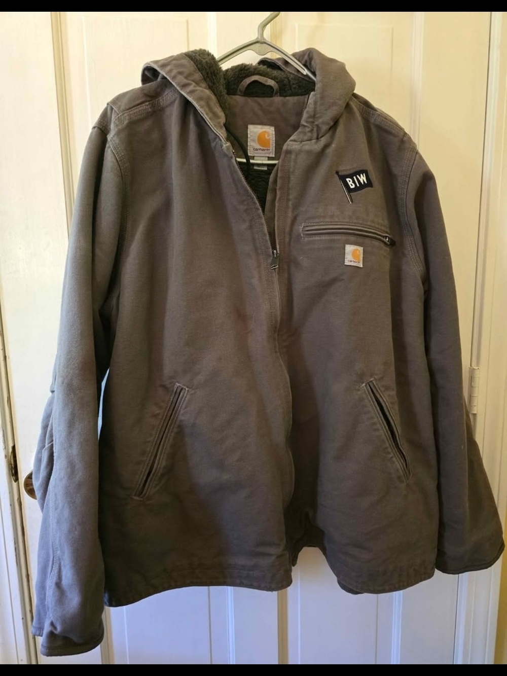 Carhartt Womens Lavendar Sherpa Lined Duck Jacket BIW Logo Size 1X